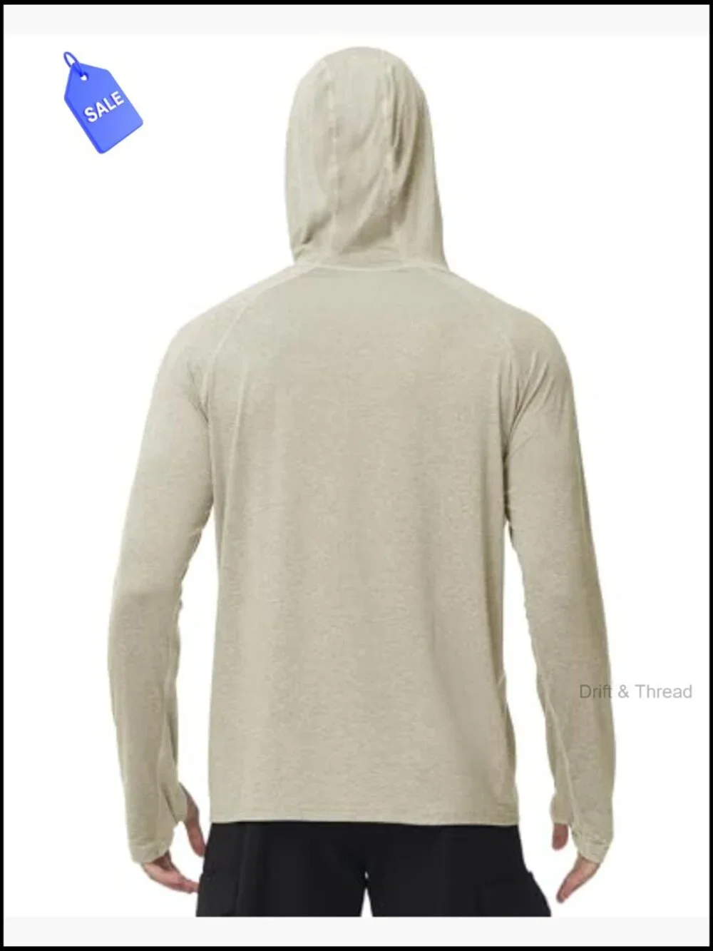 Mens UPF 50+ Long Sleeve Sun Hoodie Fishing Hiking Running Shirt